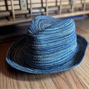 Chico's Navy and Light Blue Woven Sun Hat